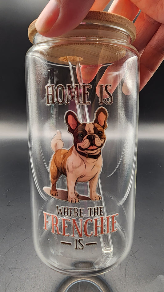 16oz Frenchie glass cup (Copy) (Copy)