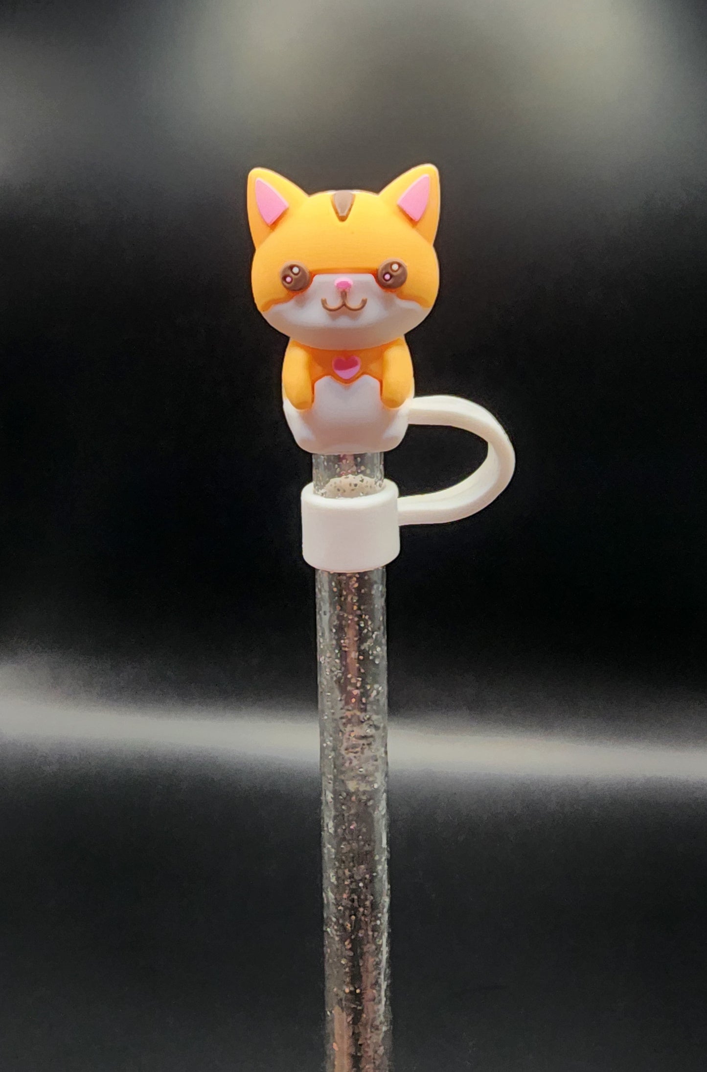 White/Orange cat 3D Straw Topper (Copy) (Copy) (Copy)