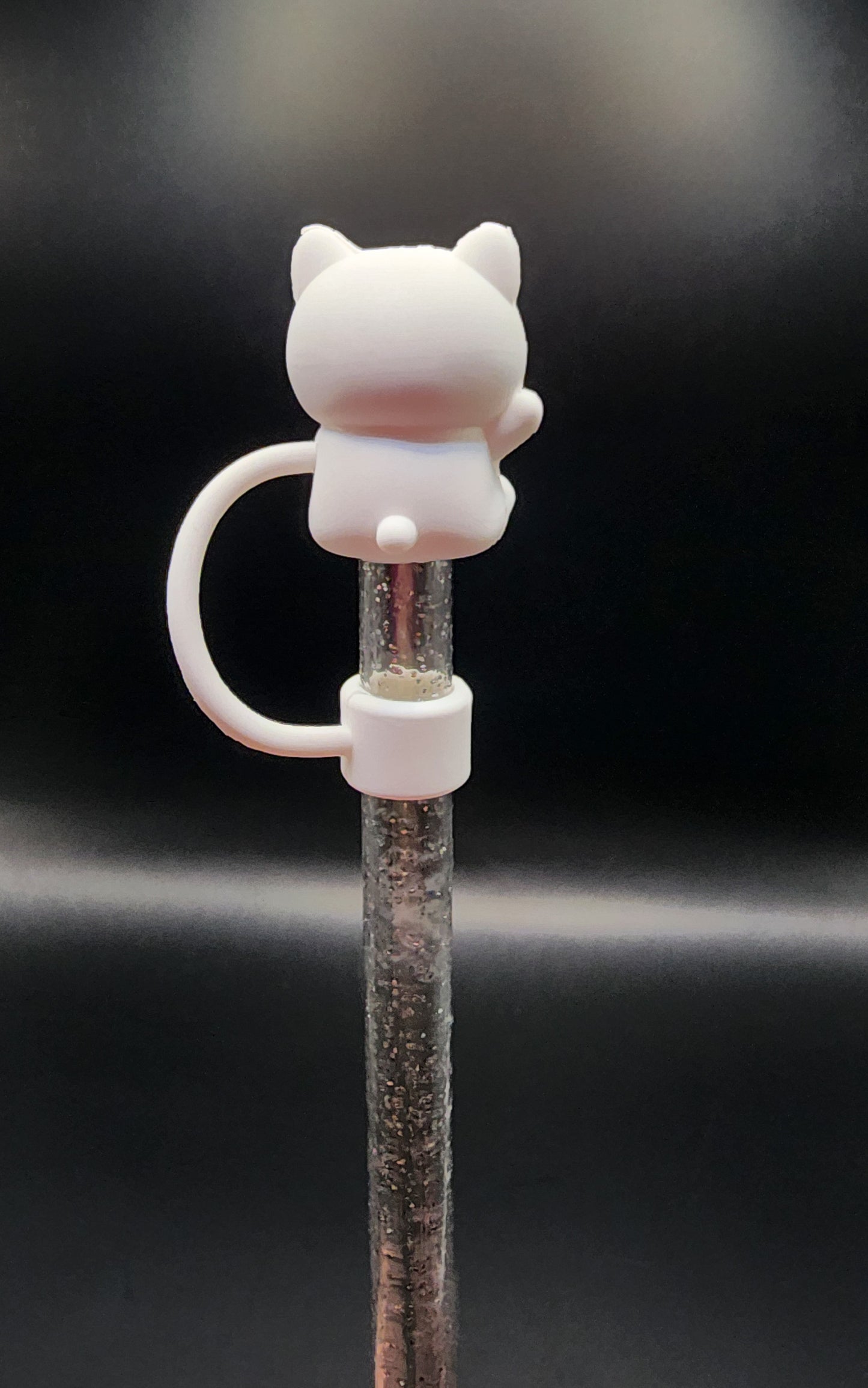 White cat 3D Straw Topper (Copy) (Copy)