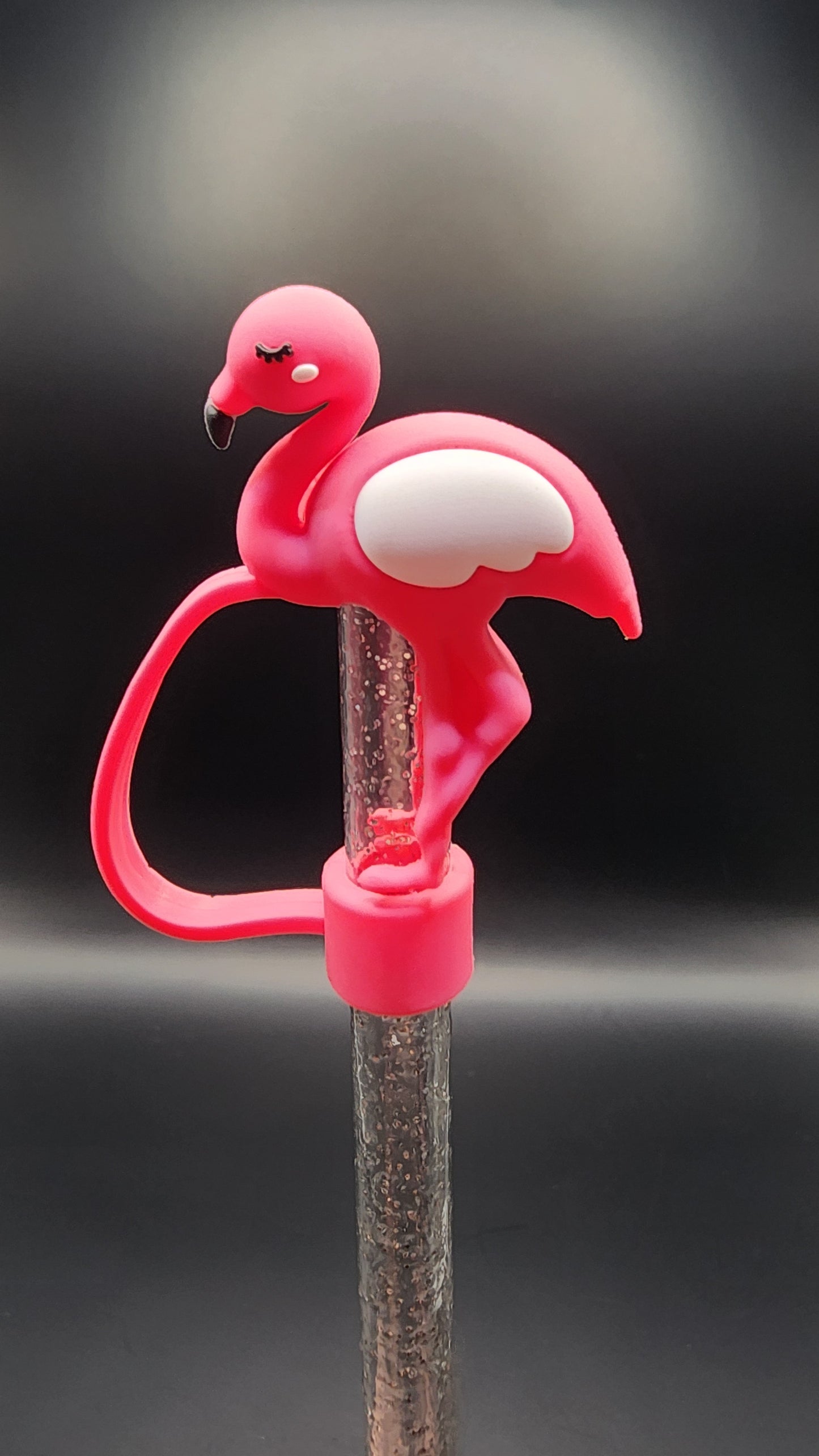Flamingo 3D straw topper 10mm