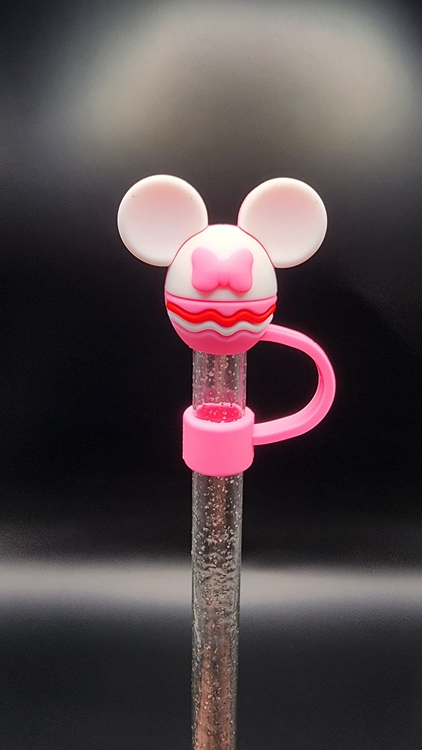 🎀 Minnie Mouse Pink 3D Straw Topper – 10mm Stanley Cup Compatible