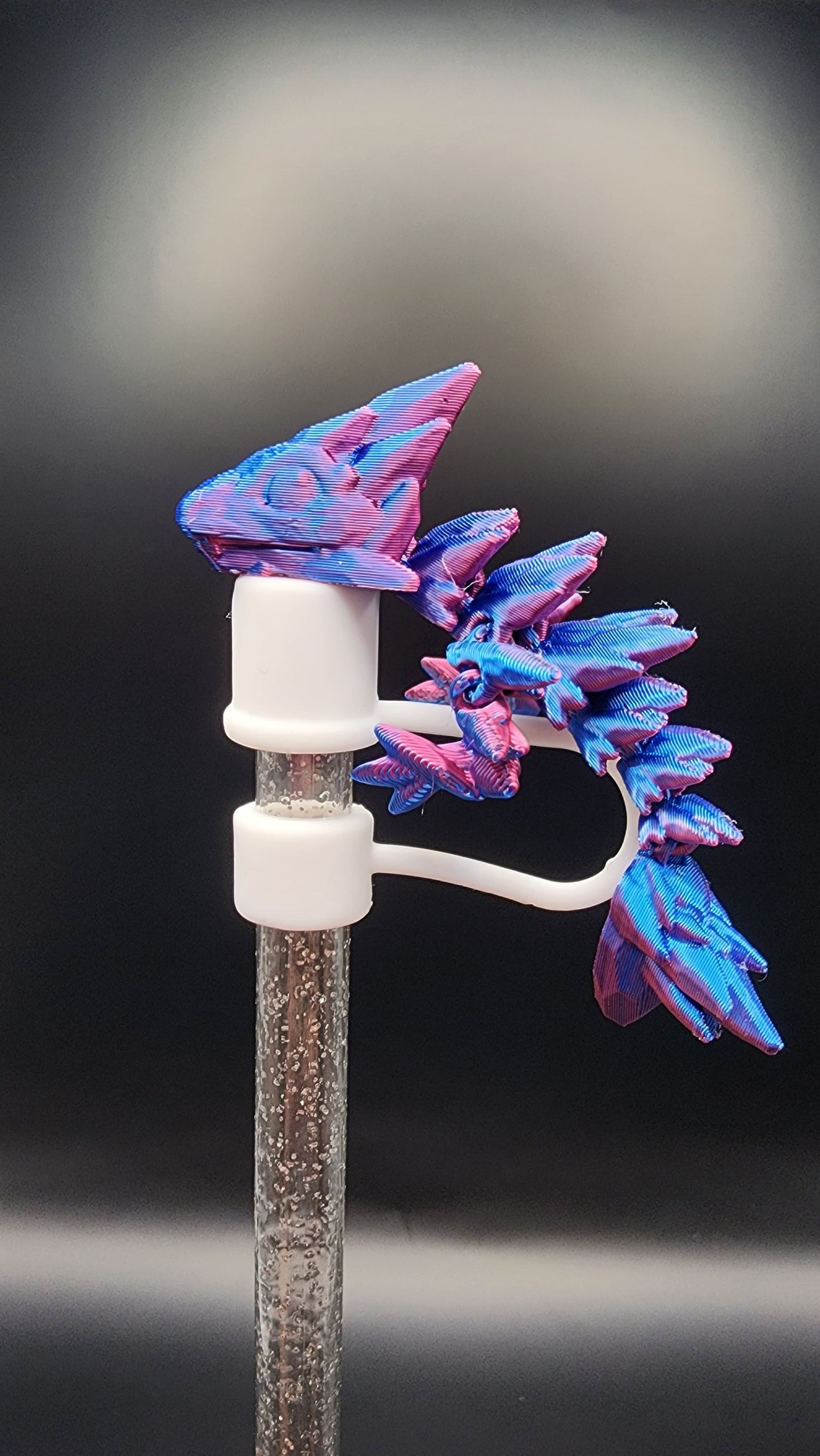 🪄 Dragon 3D Printed Straw Topper – Blue & Purple