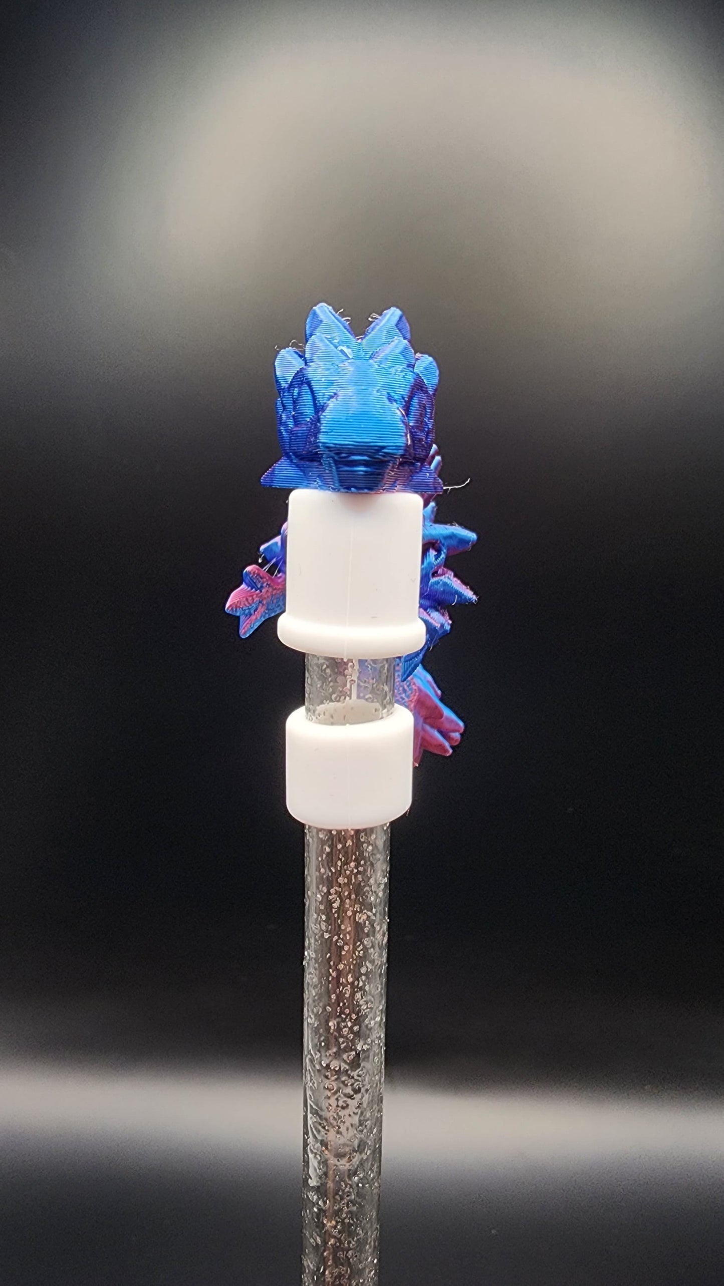 🪄 Dragon 3D Printed Straw Topper – Blue & Purple