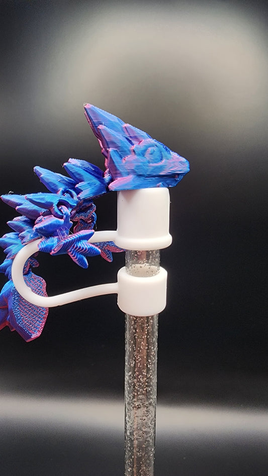 🪄 Dragon 3D Printed Straw Topper – Blue & Purple