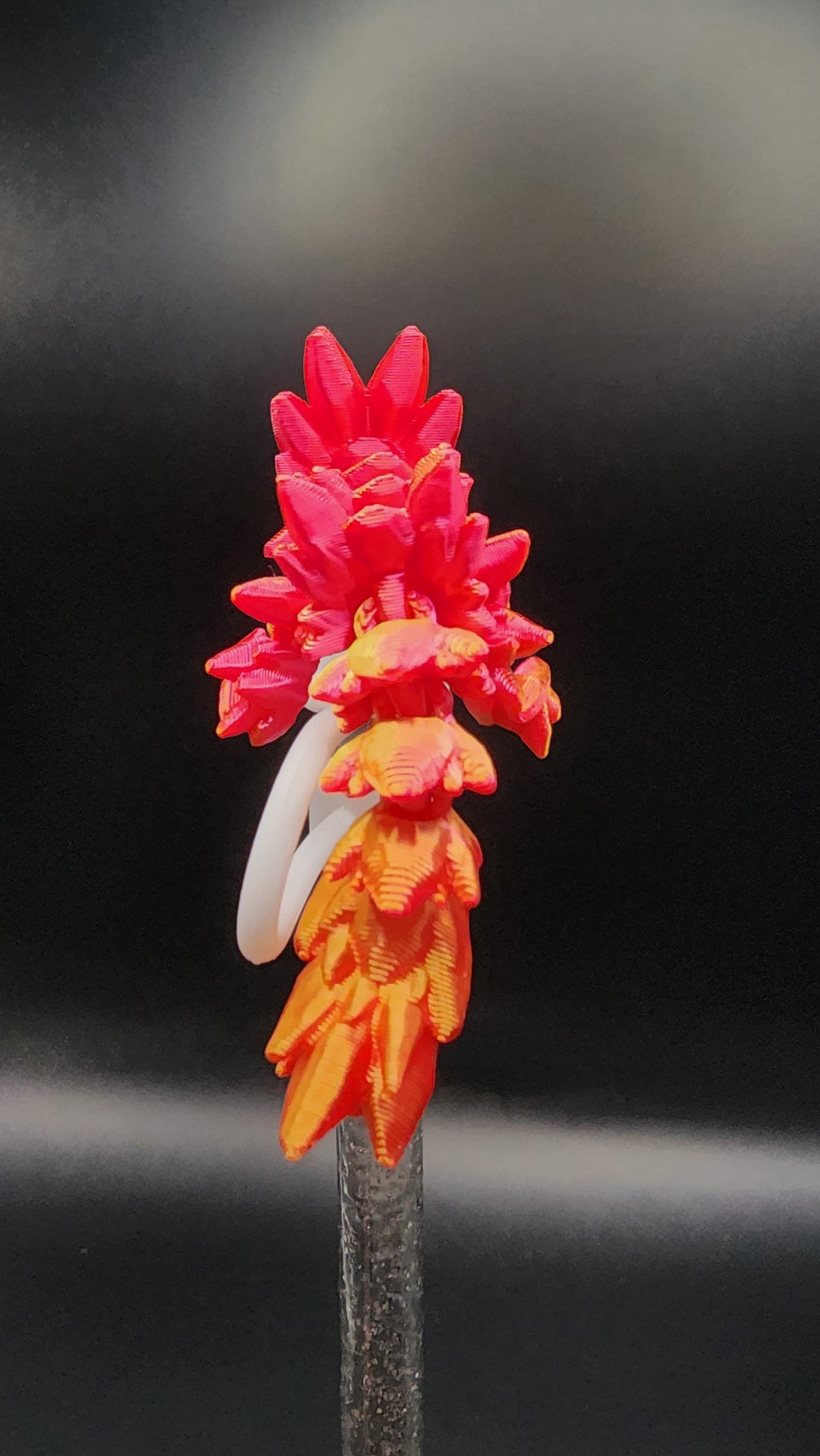 🪄 Dragon 3D Printed Straw Topper – Orange & Red