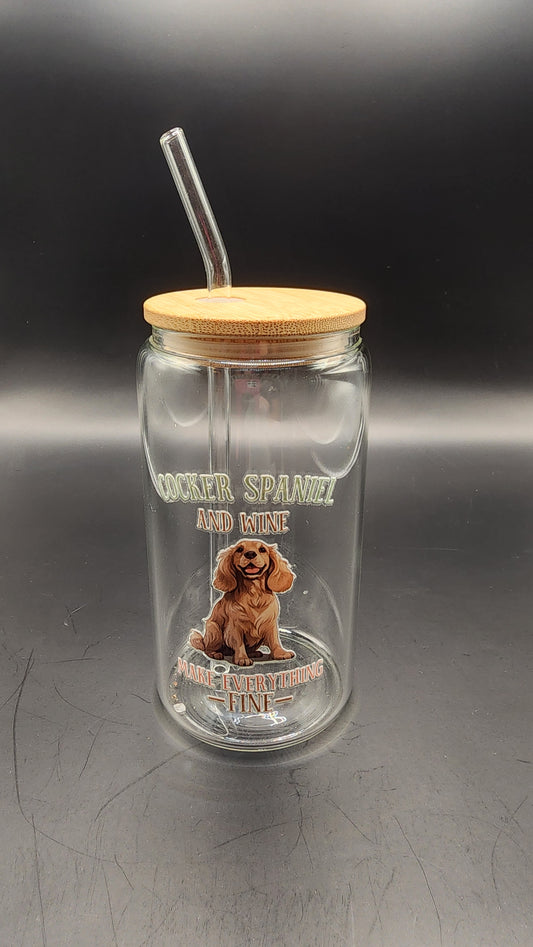 16oz Cocker Spaniel glass cup (Copy) (Copy) (Copy) (Copy) (Copy)