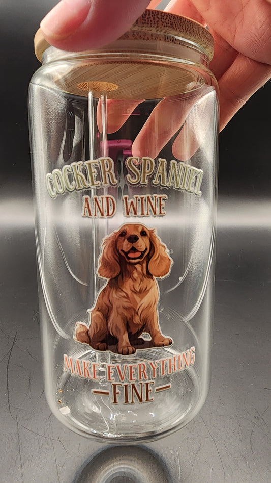 16oz Cocker Spaniel glass cup (Copy) (Copy) (Copy) (Copy) (Copy)