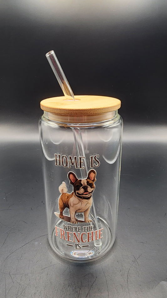 16oz Frenchie glass cup (Copy) (Copy)