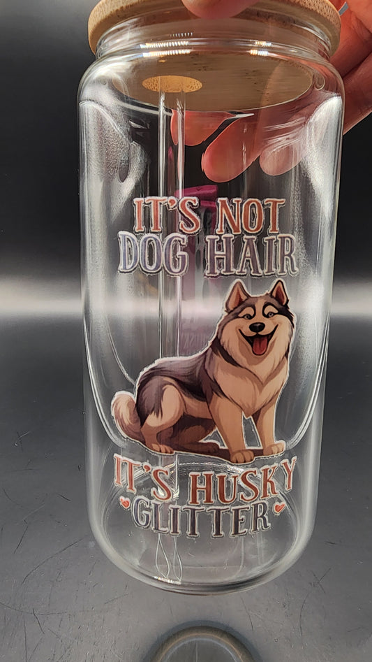 16oz Siberian Husky glass cup