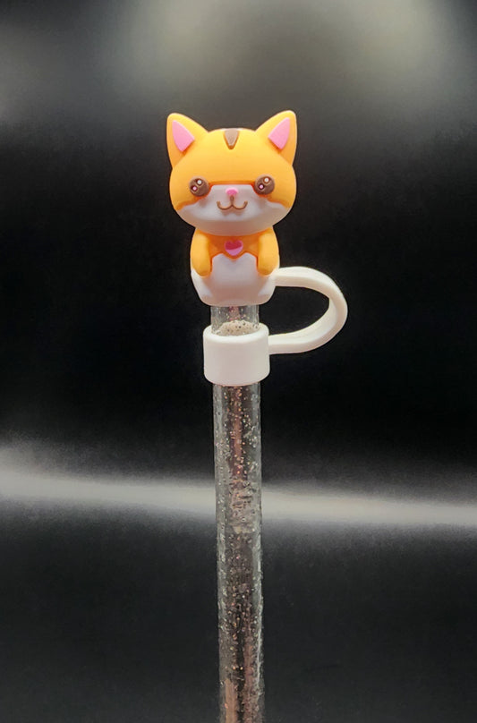 White/Orange cat 3D Straw Topper (Copy) (Copy) (Copy)