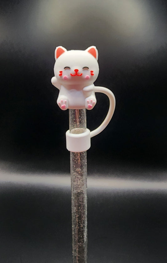 White cat 3D Straw Topper (Copy) (Copy)