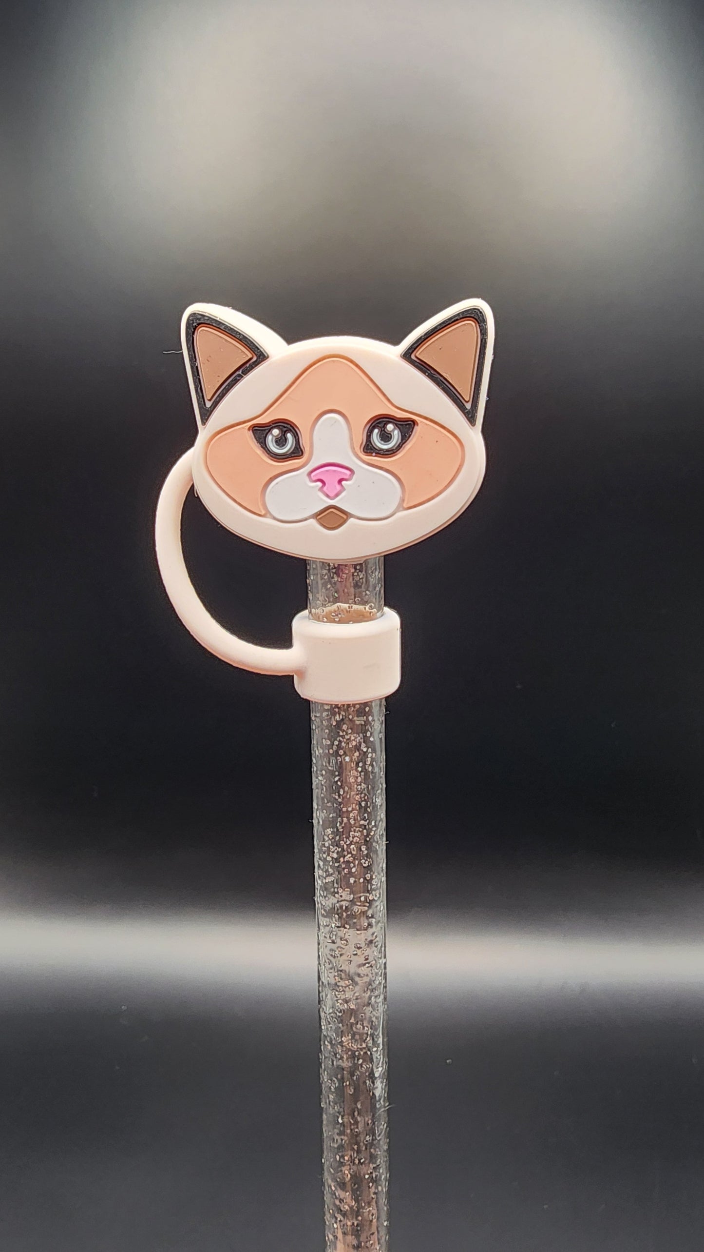 Siamese Cat, 3D 10mm straw topper