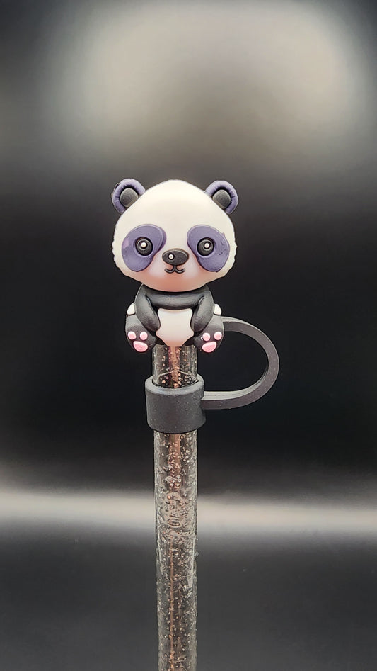 Panda, 10mm 3D straw topper