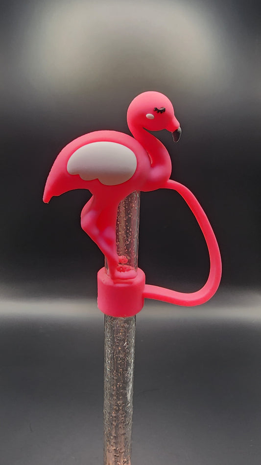Flamingo 3D straw topper 10mm