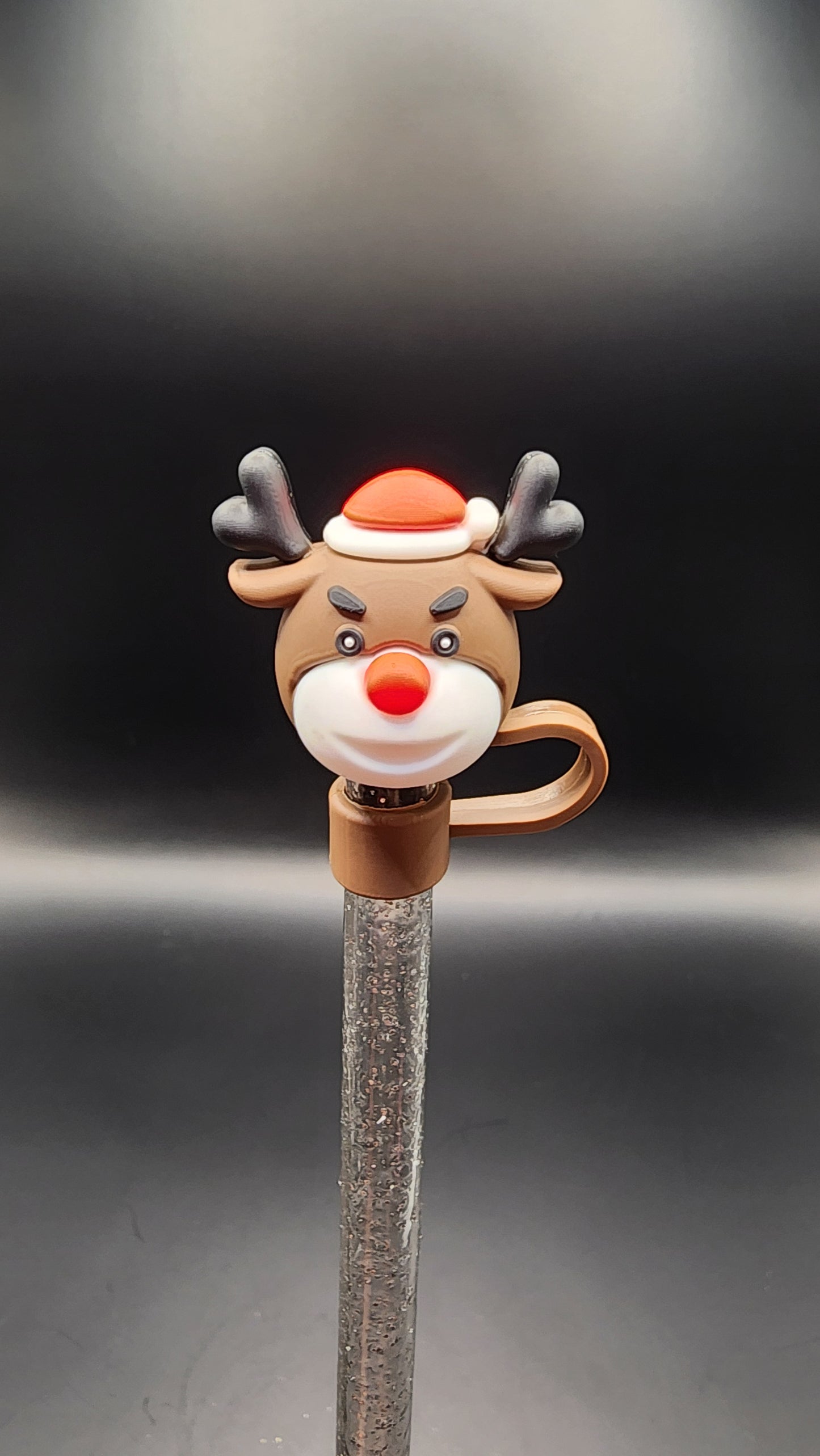 Reindeer with Santa hat 3D topper 10mm