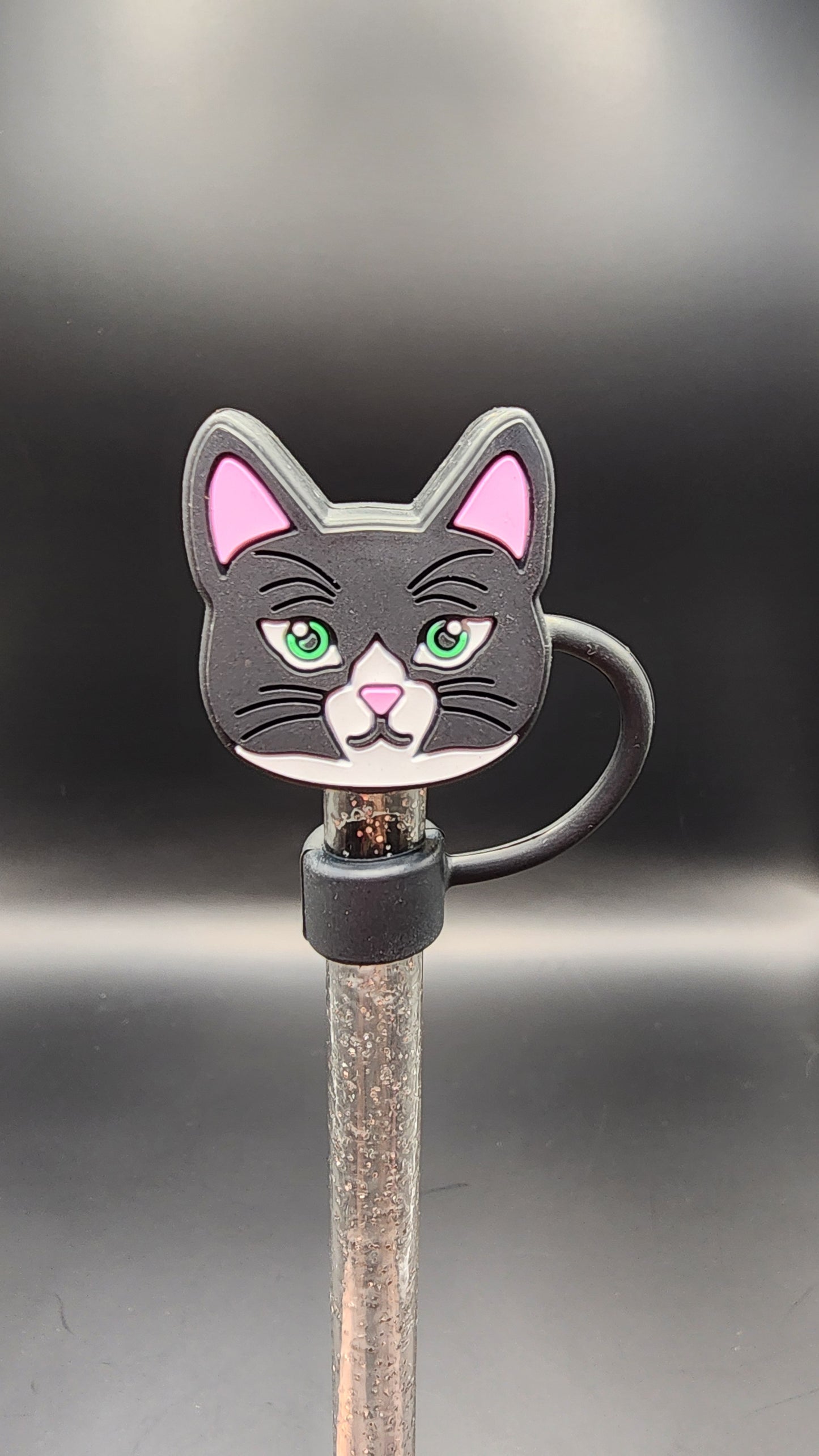 Black and white cat 3D Straw Topper (Copy) (Copy) (Copy)