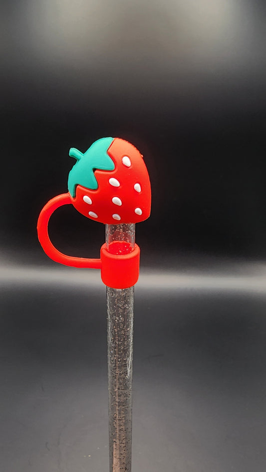 Strawberry red fruit 3D straw topper (Copy)