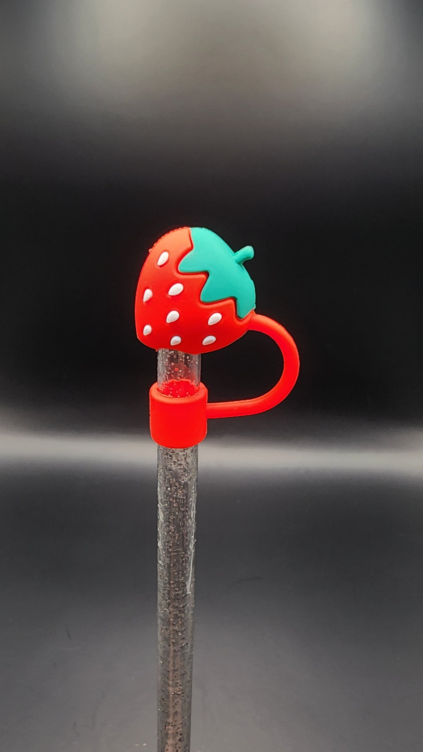 Strawberry red fruit 3D straw topper (Copy)