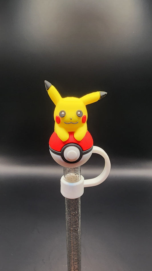 Pokémon-Pikachu on a poke ball 3D straw topper 10mm