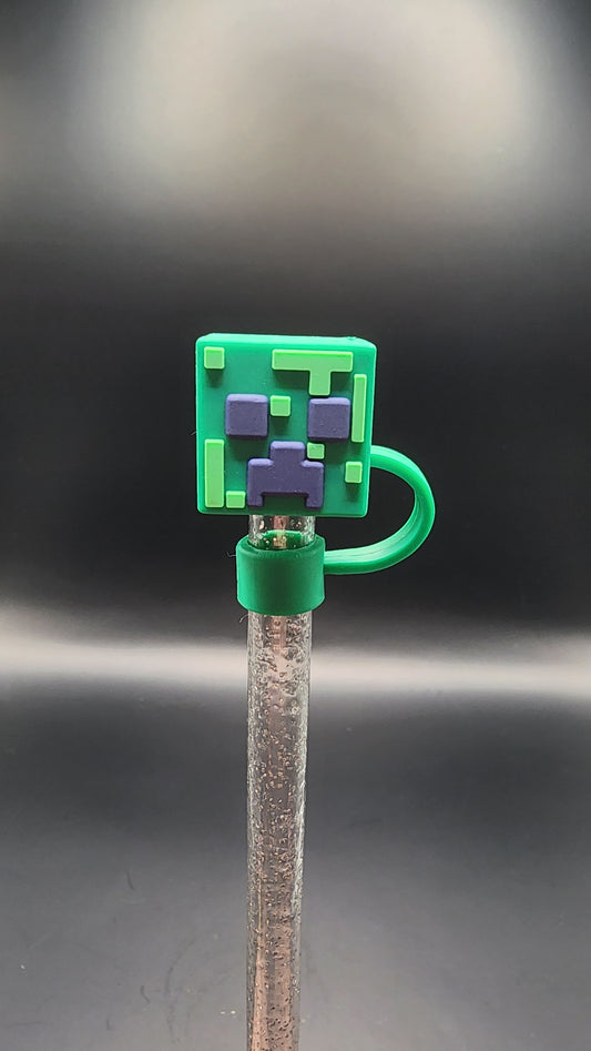 Minecraft Creeper-themed 3-D straw topper 10mm